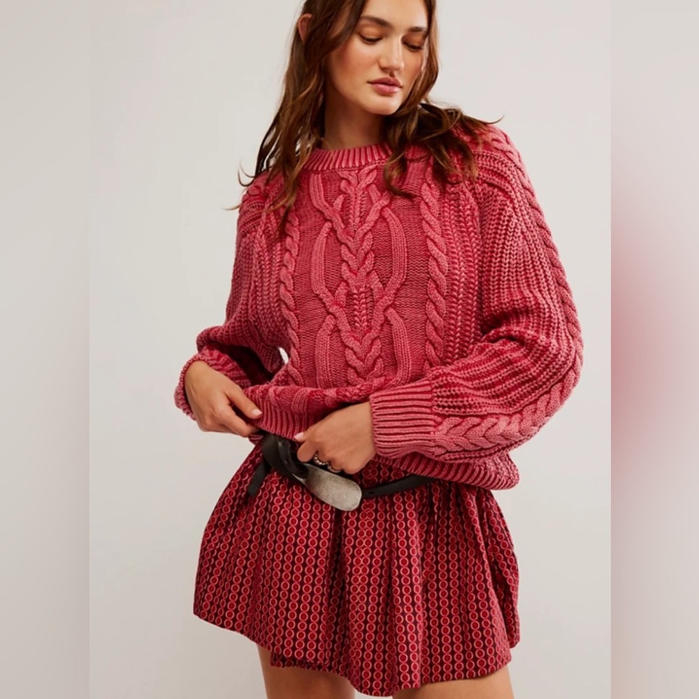 Free People NWT❗️Frankie Cable Knit Sweater